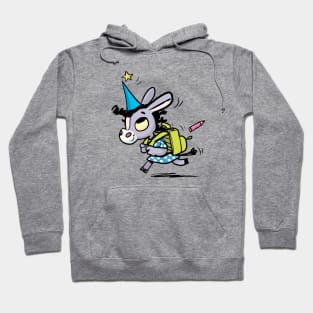 little girl donkey rushes to school Hoodie